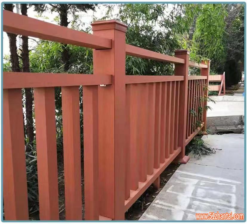 景观塑木栏杆销售 景区庭院防护木塑护栏-图1